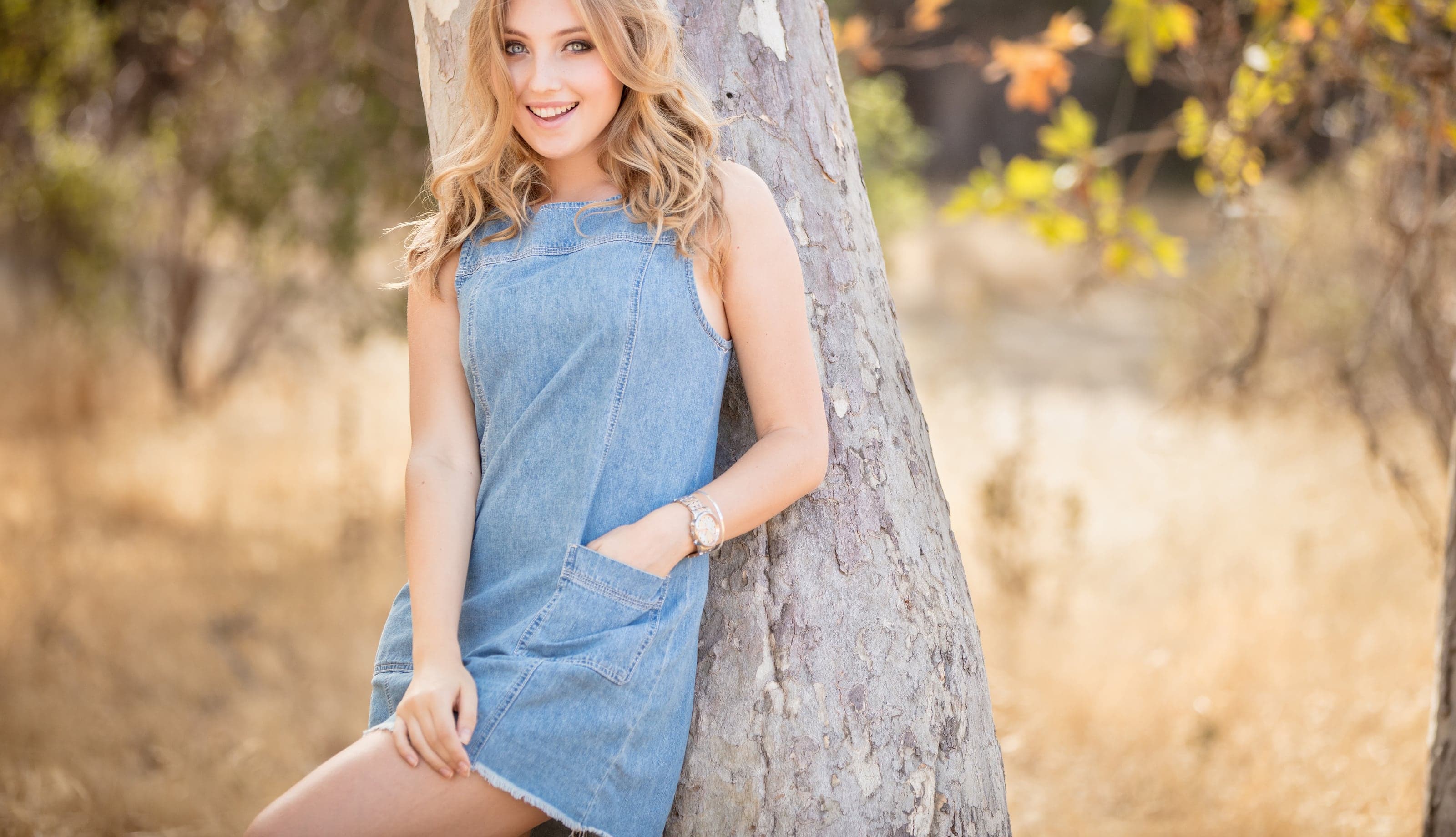 Editorial senior portrait at golden hour
