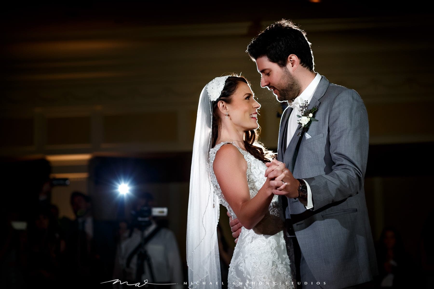 Melissa and Gary sharing their first dance at Fairmont Miramar