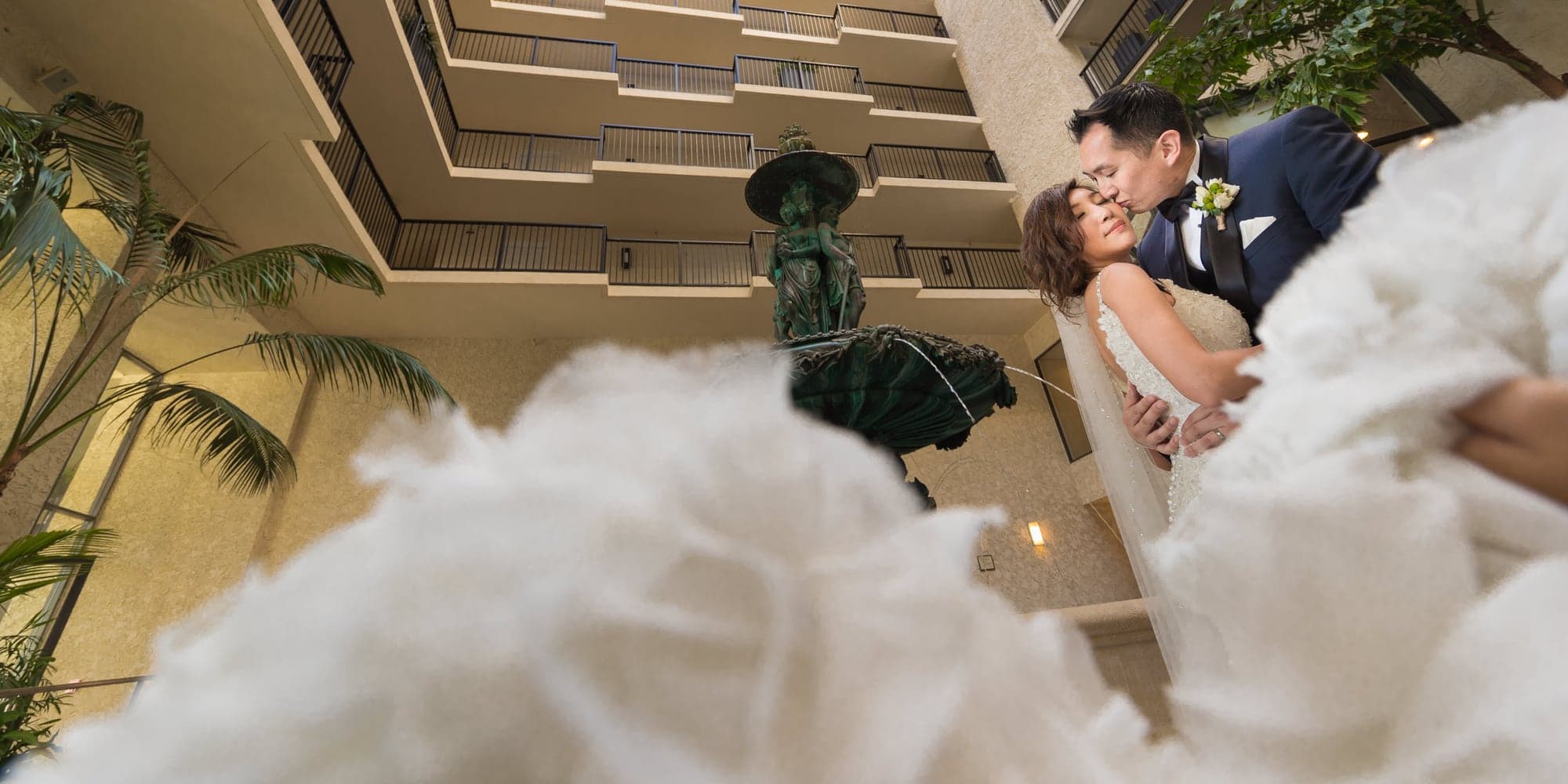 Vianne and Alan dancing inside the Newport Beach Marriott