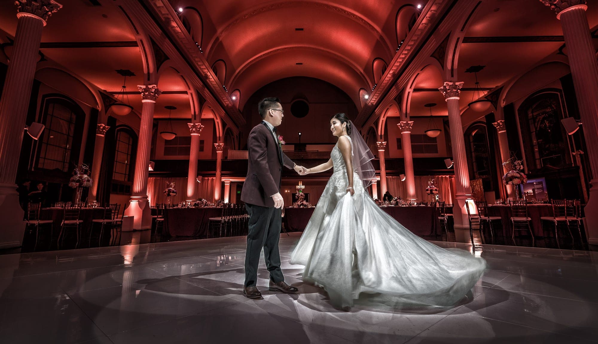 The historic arched interior of Vibiana, the former Cathedral of Saint Vibiana, in downtown Los Angeles